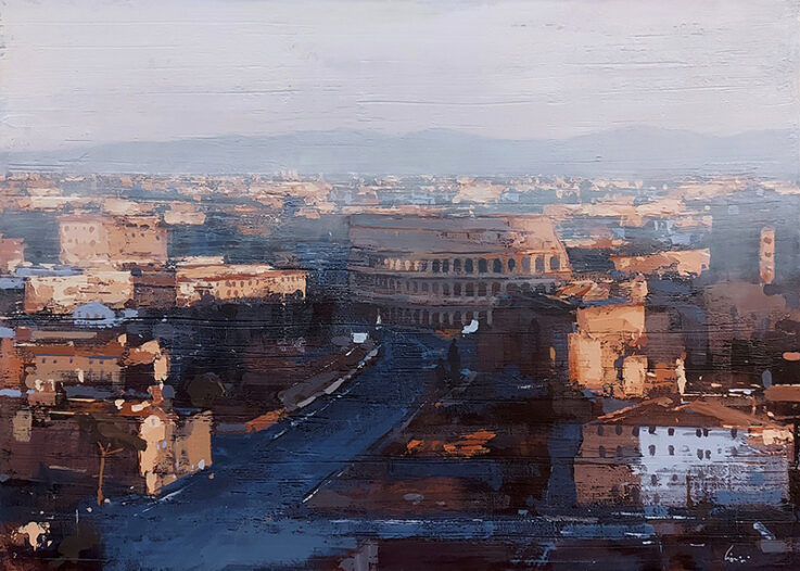 Painting; View of the Colosseum in Rome, acrylic on canvas; Claudio Cionini; Firenze