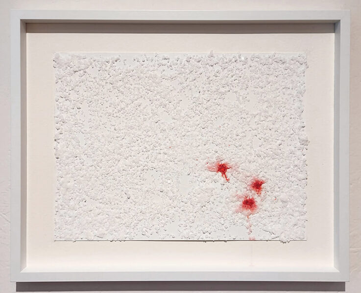 Artwork; Filippo Cigni; white abstract made with salt; Conceptual; La Fonderia