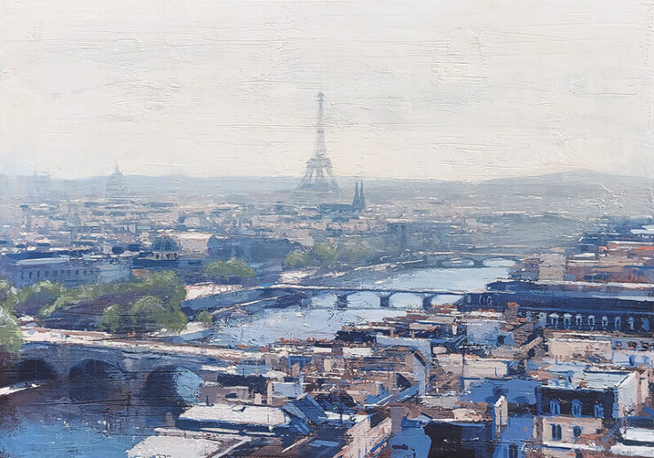 Painting; Paris; Tour Eiffel; Cityscape; Acrylic on canvas; Claudio Cionini; Galleria La Fonderia