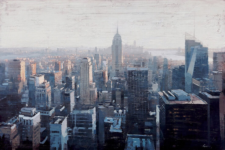Painting; New York; Skyline; Acrylic on canvas; Claudio Cionini; Galleria La Fonderia