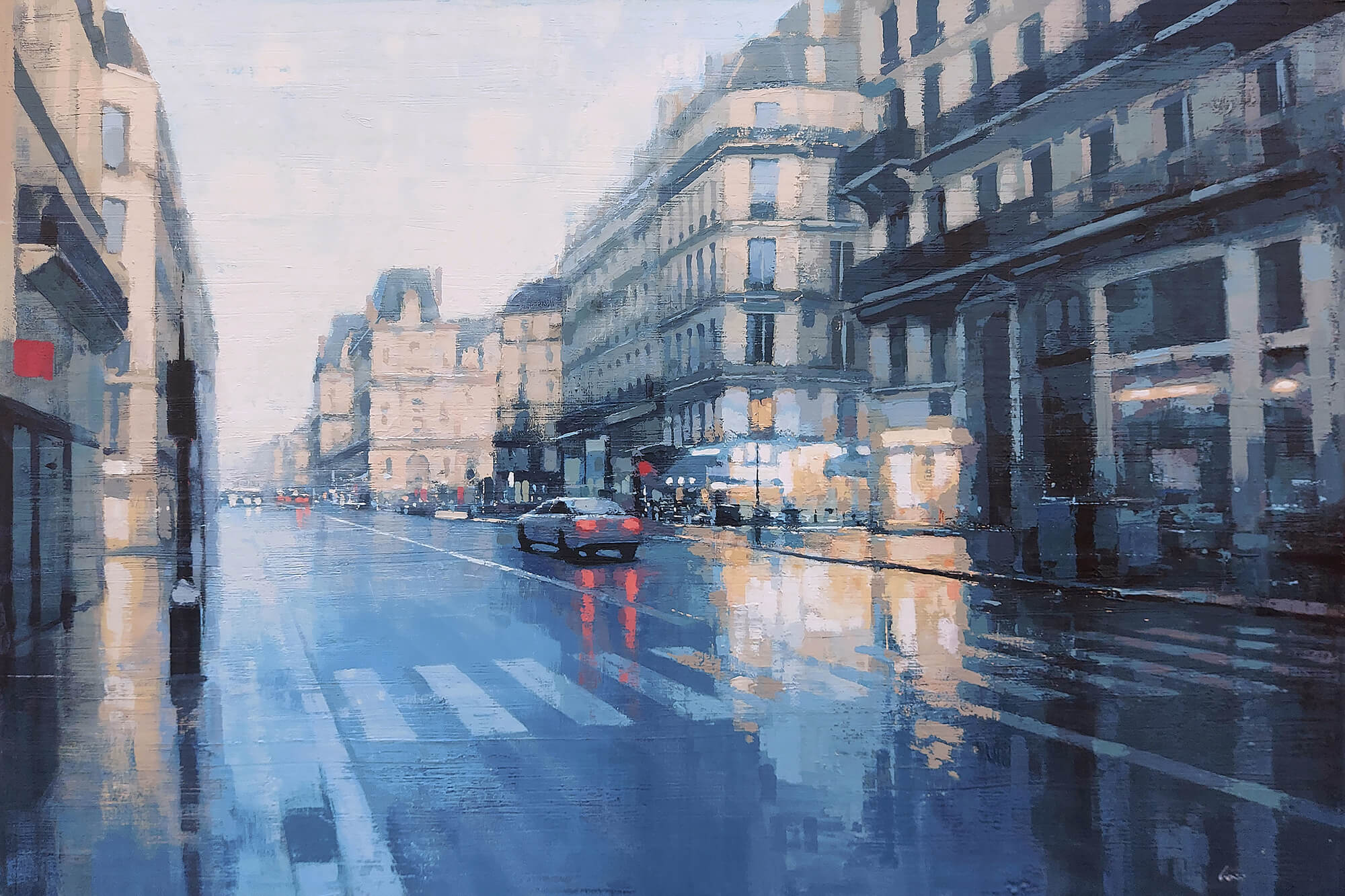 Dipinto di Rue de Rivoli e Hotel de Ville